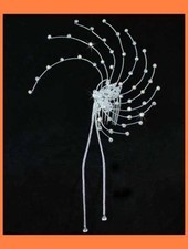 HUGE BUTTERFLY CLEAR AUSTRIAN RHINESTONE HAIR COMB BRIDAL WEDDING PARTY T0635