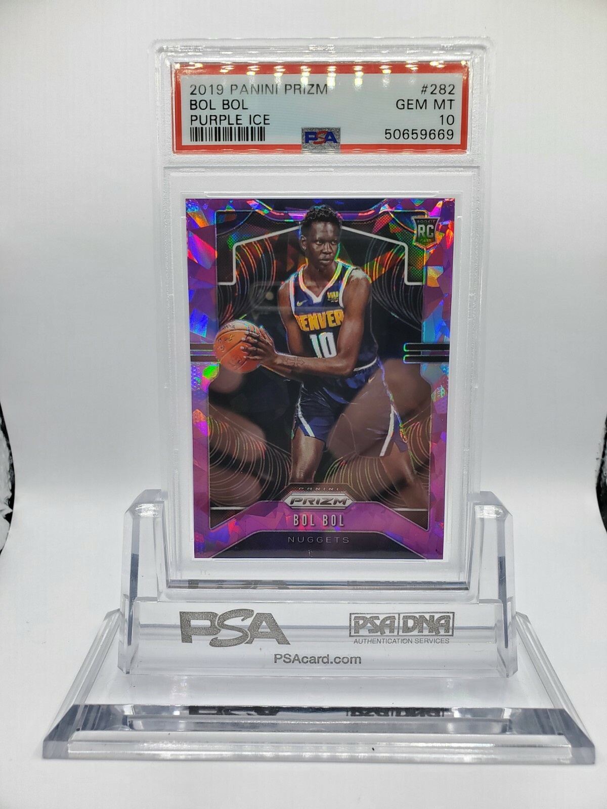2019-20 Panini Prizm #282 Bol Bol Purple Ice 71/149 Rookie RC PSA 10!