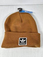 NEW adidas Originals Utility Tall Cuff Beanie Mesa Brown Logo GA9684 OSFA