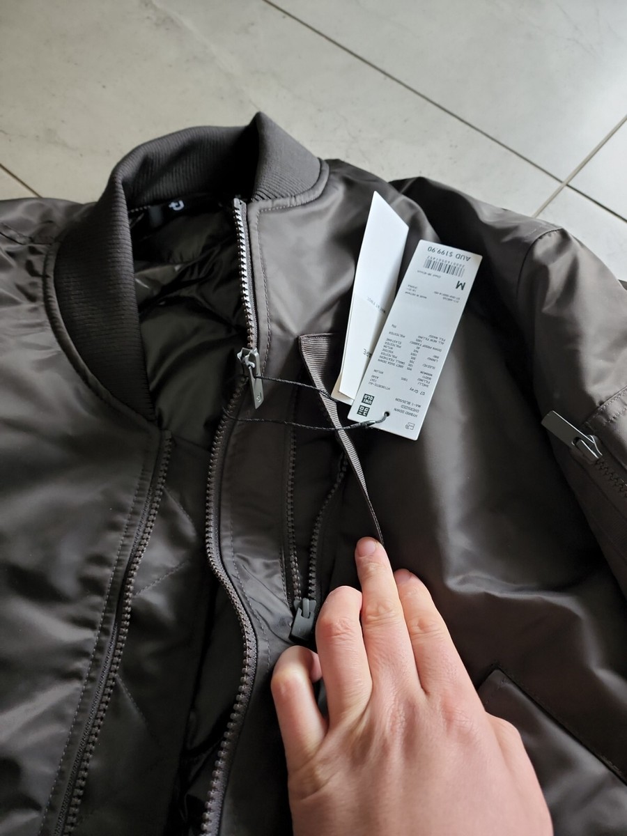 Uniqlo +J oversized hybrid down M-A1 bomber M blouson grey Jacket