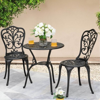 3-Piece Outdoor Bistro Set,Cast Aluminum Patio Set with 1.77