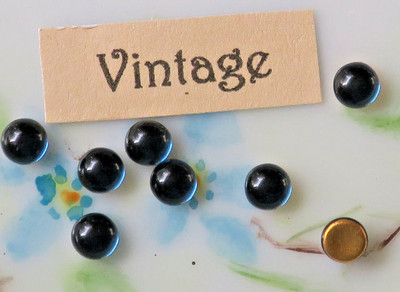 #1604E Vintage Cabochons Rhinestones Montana 4mm Blue Tiny Rounded Small Foil 