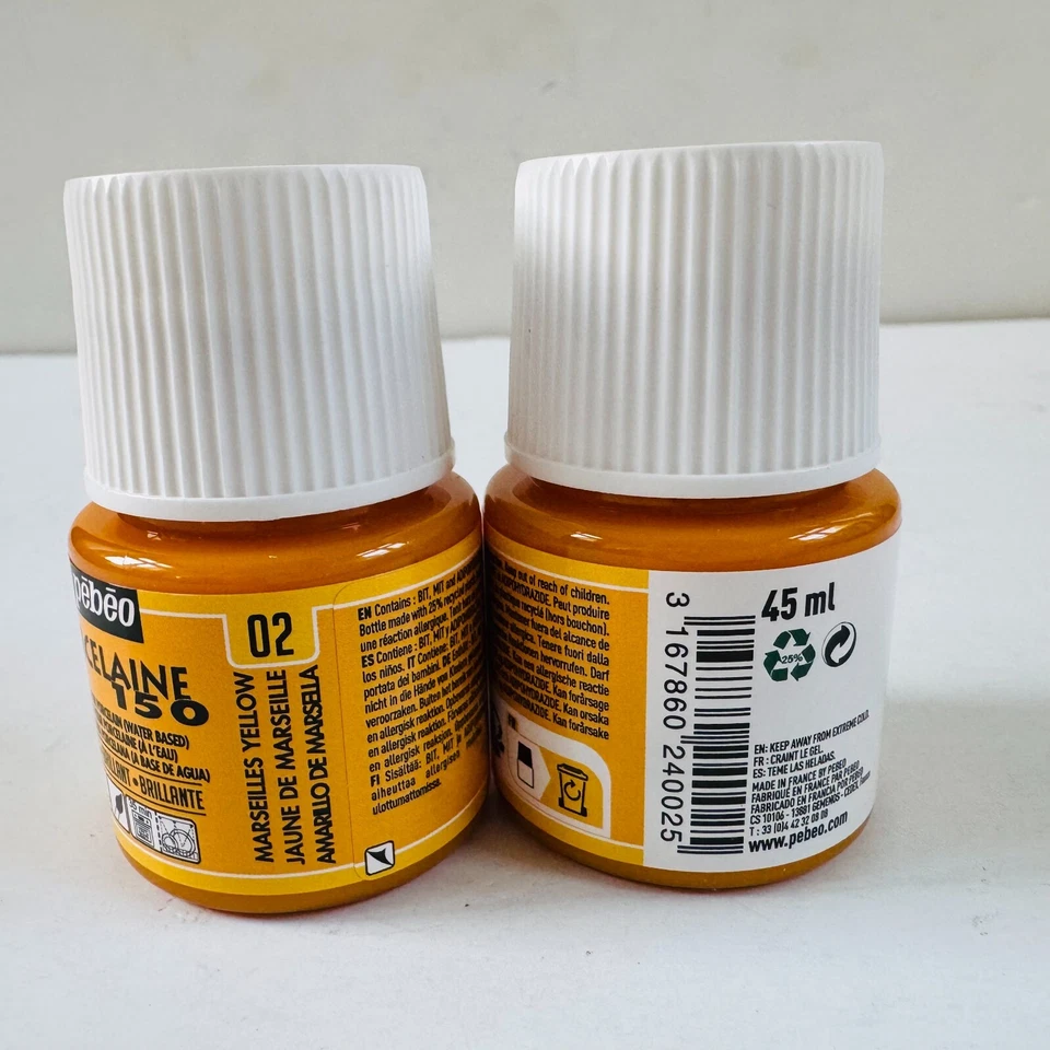 Pebeo PORCELAINE 150 Permanent Porcelain Ceramic Paint 45ml Set of 2 - Image 2 of 4