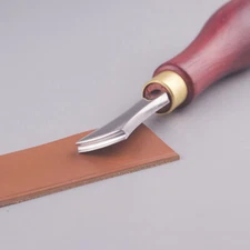 Leather Craft  Stainless Steel Press Edge Sector Ebony Tool wooden handle