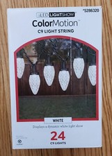 NEW 24 Ct C9 Lightshow 23  Color Motion White LED Christmas Lights NIB
