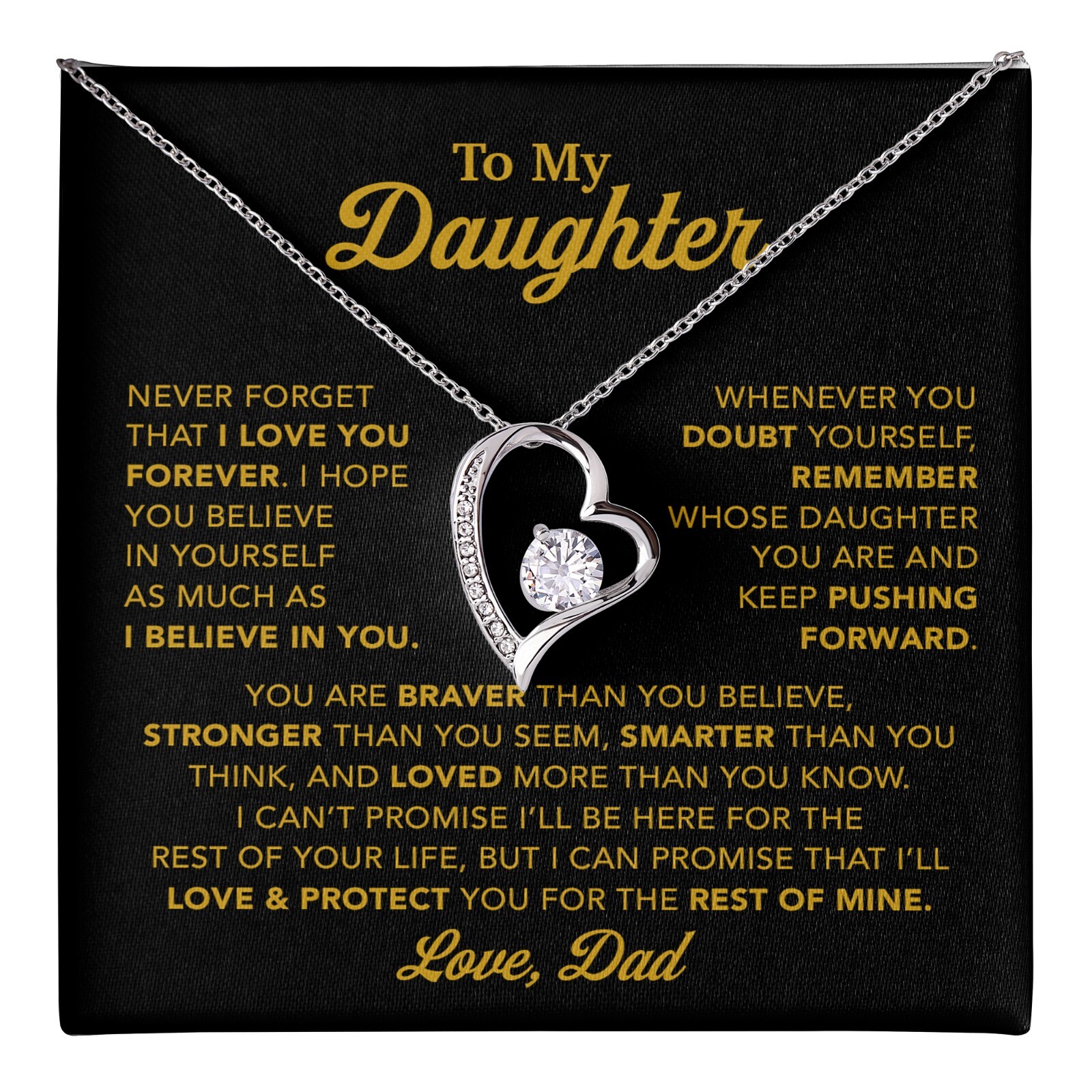 To My Daughter Necklace, Gift for Daughter from Dad, Father Daughter Necklace