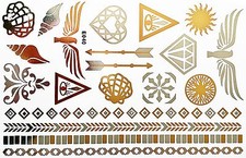 Flash Temporary Adhesive Tattoo Gold Silver 20 Pieces Body Bracelet Chain E40