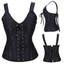 Women Satin Lace Up Shoulder Straps Tank Overbust Vintage Plus Size Top ...