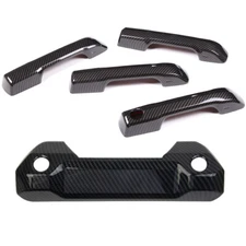 Carbon ABS Car Side Rear Trunk Door Handle Cover Trim Set For Toyat Tundr@a 2022