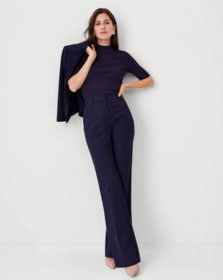 NEW ANN TAYLOR $119 NIGHT SKY STRETCH COTTON HIGH RISE TROUSER PANTS SZ 14
