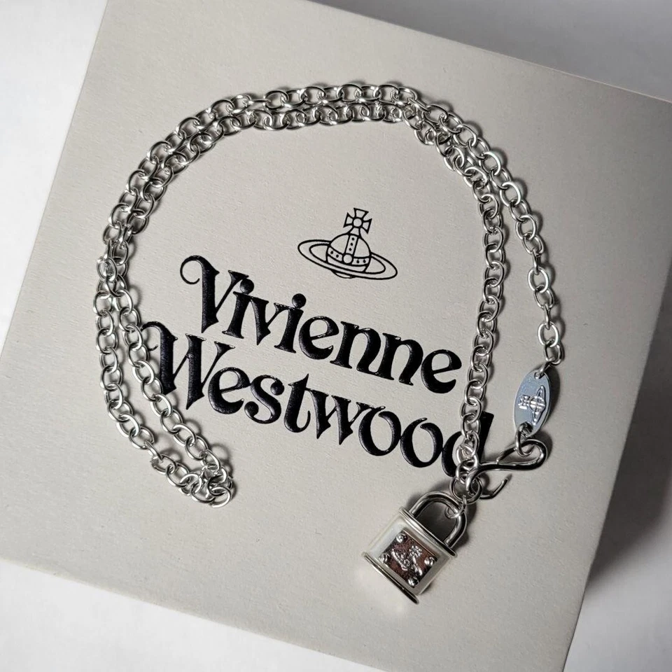 Ожерелье с замком Vivienne Westwood серебристое как новое - Изображение 3 из 4