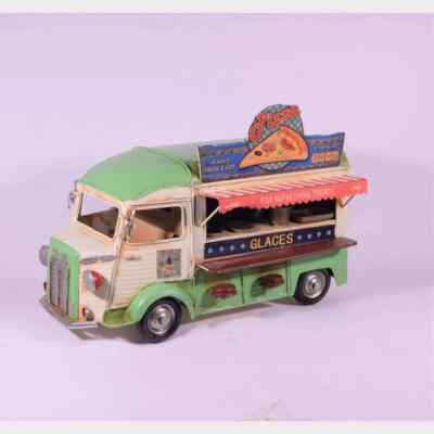 Bezauberndes Modell Pizzawagen Van Ornament Deko Metall LKW Wohndeko Geschenk