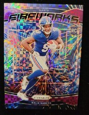 2024 PANINI PRIZM MALIK NABERS FIREWORKS ROOKIE PURPLE POWER RC /49 #21