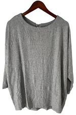 Susan Graver Lifestyle Marshmallow Knit Dolman Sleeve Heather Grey