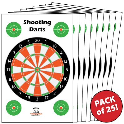 FREEDOM GUN TARGETS 25 Paper Shooting Targets Gun Range Rifle Handgun Pistol Shooting Darts 23x35