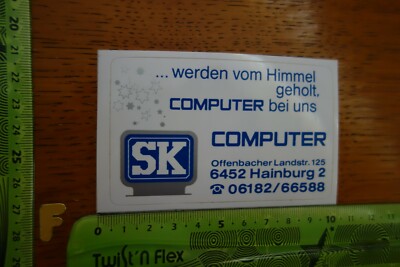 Alter Aufkleber Computer Büro SK COMPUTER HAINBURG 2