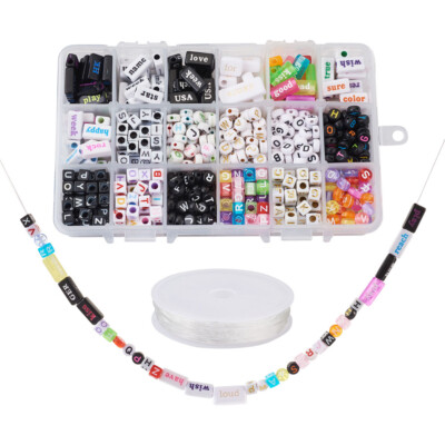 Alphabet Stretch Armband Herstellung Kits mit Buchstaben Perlen Elastische Schnur