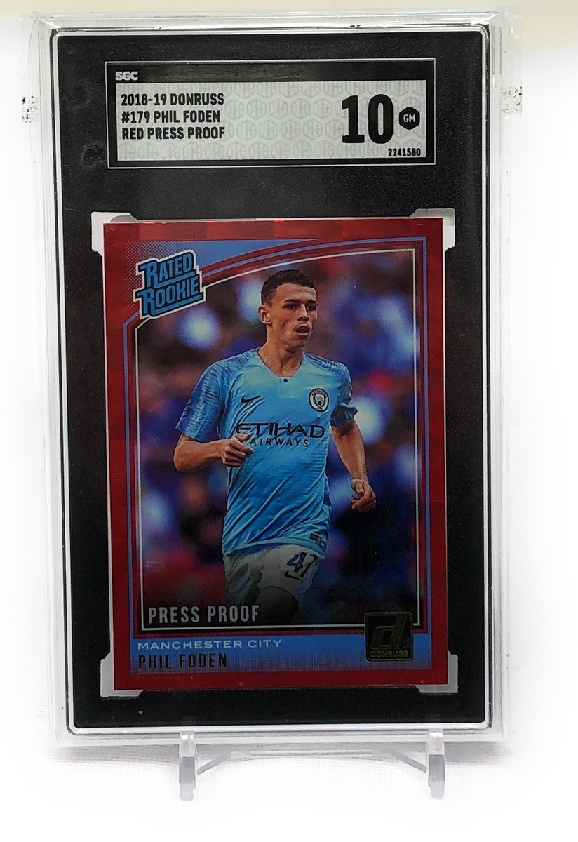 2018-19 DONRUSS Press Proof Red PHIL FODEN ROOKIE #179 SGC 2018-19 DONRUSS Press Proof Red PHIL FODEN ROOKIE #179 SGC