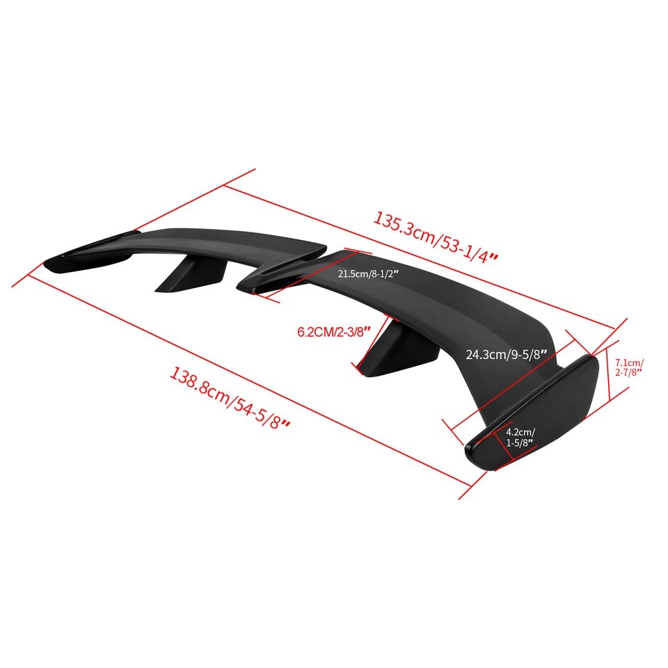 54" preto fosco gaivota estilo profissional porta-malas traseiro asa spoiler para Mercedes Benz AMG - Imagem 2 de 4