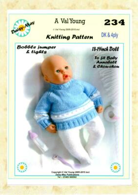 PUPPEN STRICKANLEITUNG Annabell Doll or18/19ins No 234 - By Daisy May