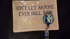 Crystals CINDERELLA Jewelry I.D./Badge Holder BLUES
