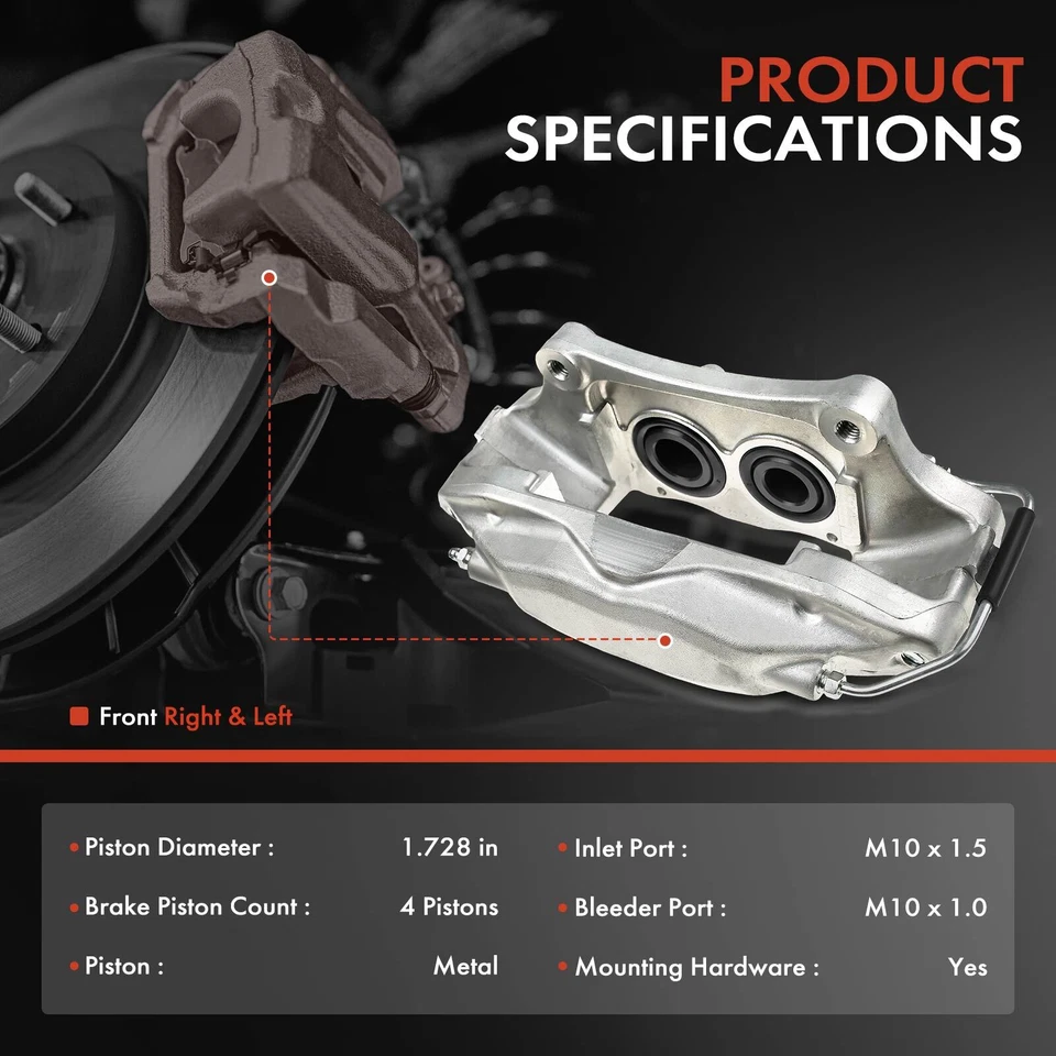 Par de pinzas de freno delanteras laterales para Ford Mustang 2007-2014 Base GT Shelby GT500 Foto 2 de 4