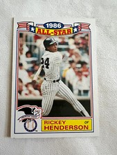 1987 TOPPS GLOSSY 1986 ALL STAR RICKEY HENDERSON # 18 BASEBALL CARD
