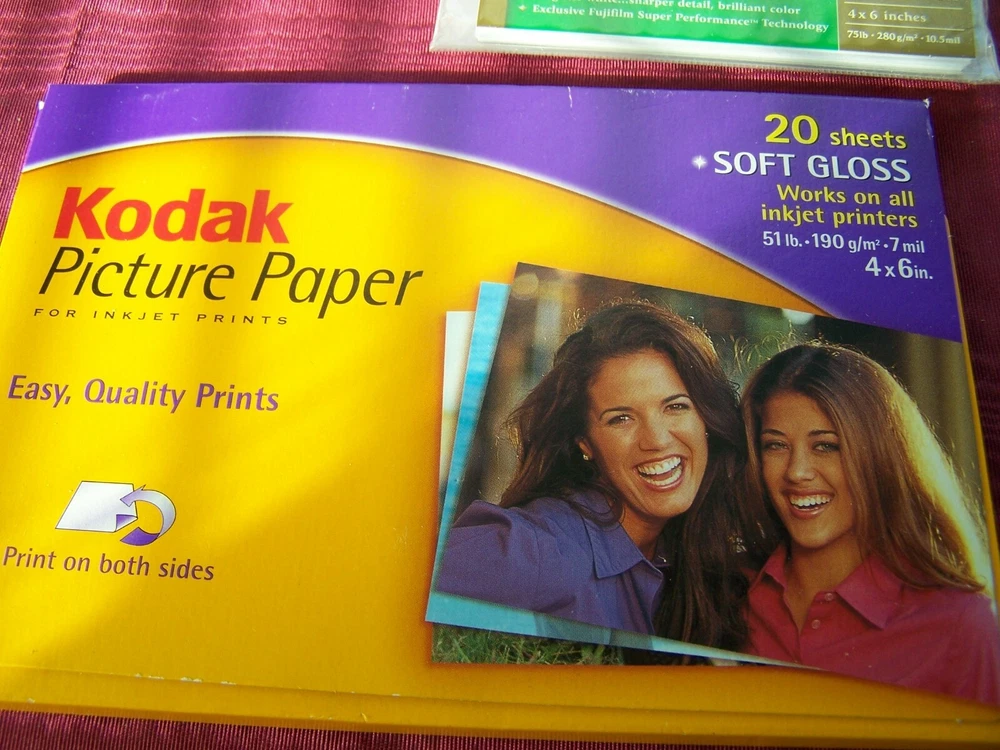 Photo Printer paper Lot 4" x 6", Hp, Fujifilm, Kodak, 200 total, please read.