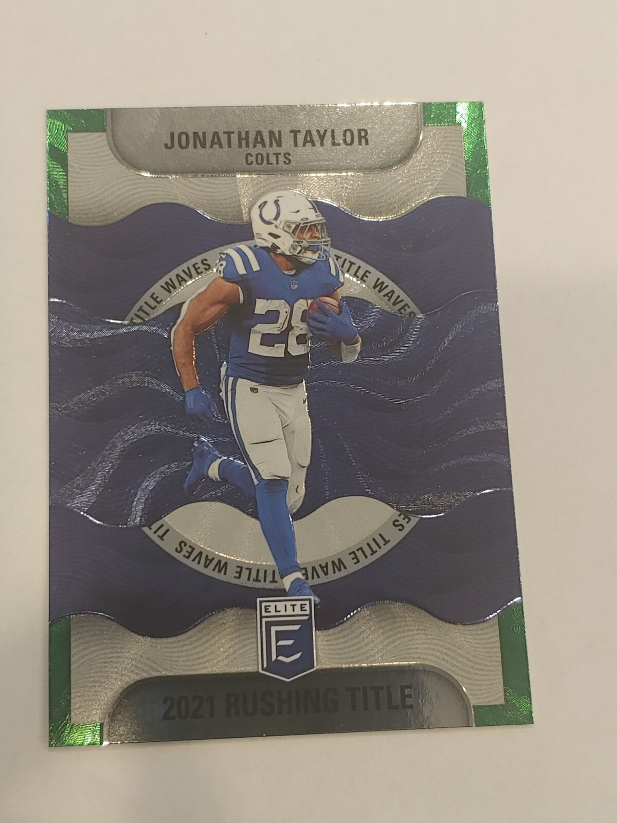 Jonathan Taylor 2022 Panini Donruss Elite Title Waves Green Parallel