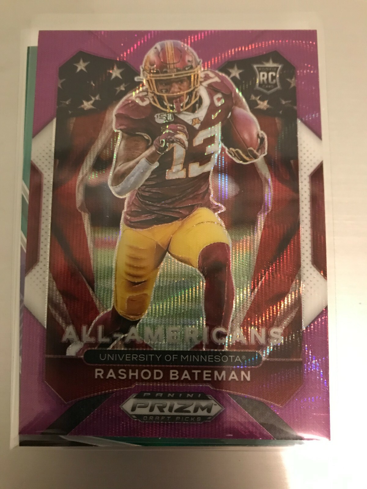 Rashod Bateman 2021 Panini Prizm Draft All-Americans Purple Wave Refractor RC