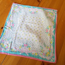 altes Kinder Stofftaschentuch Taschentuch pastell Vintage