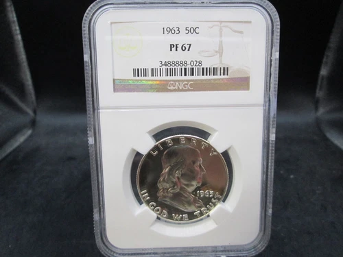 1963 US Franklin Silver Proof Half Dollar NGC PF 67