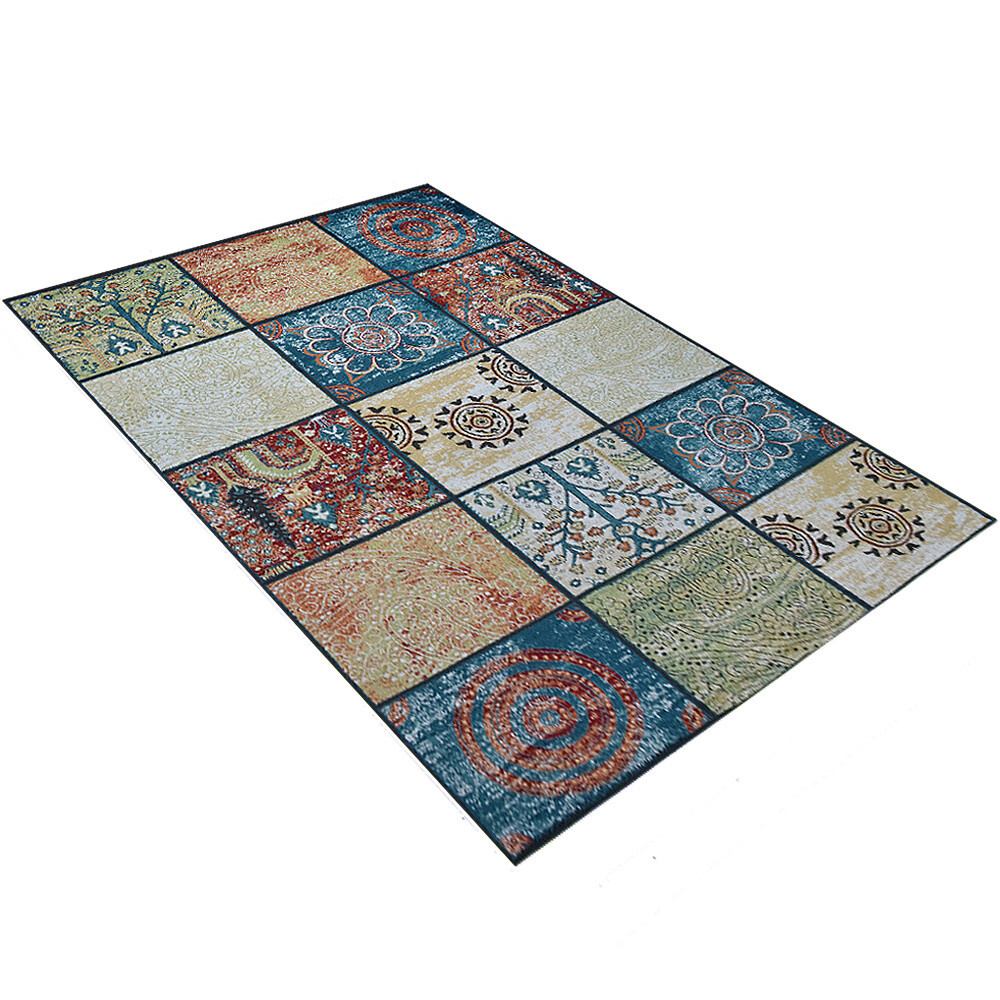 Heat Set Rugs Machine Woven Heat Set Polypropylene Area Rug Contemporary Multicolor ...
