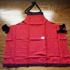 NWT Le Jacquard Francais Apron 100 Cotton Cevennes Red 90x96 cm
