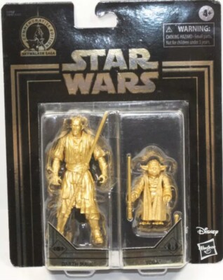 Star Wars SkyWalker Saga Figurines Darth Maul & Yoda Gold 