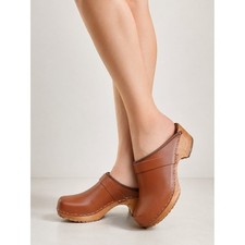 Svens Swedish Orthopaedic Wooden Clogs Leather Slip On 36 US 6