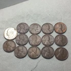 Lincoln Wheat Small Cents Lot 1924-1957 Bronze Circulated Denver SF 14 Coins
