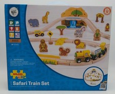 Big Jig Rails BJT069 Wooden Craftsmanship Safari Train Set 3 Years