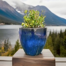 Large Glossy Blue Ceramic Garden Planter/Vase – Heavy Duty Outdoor Pot-£30 Each
