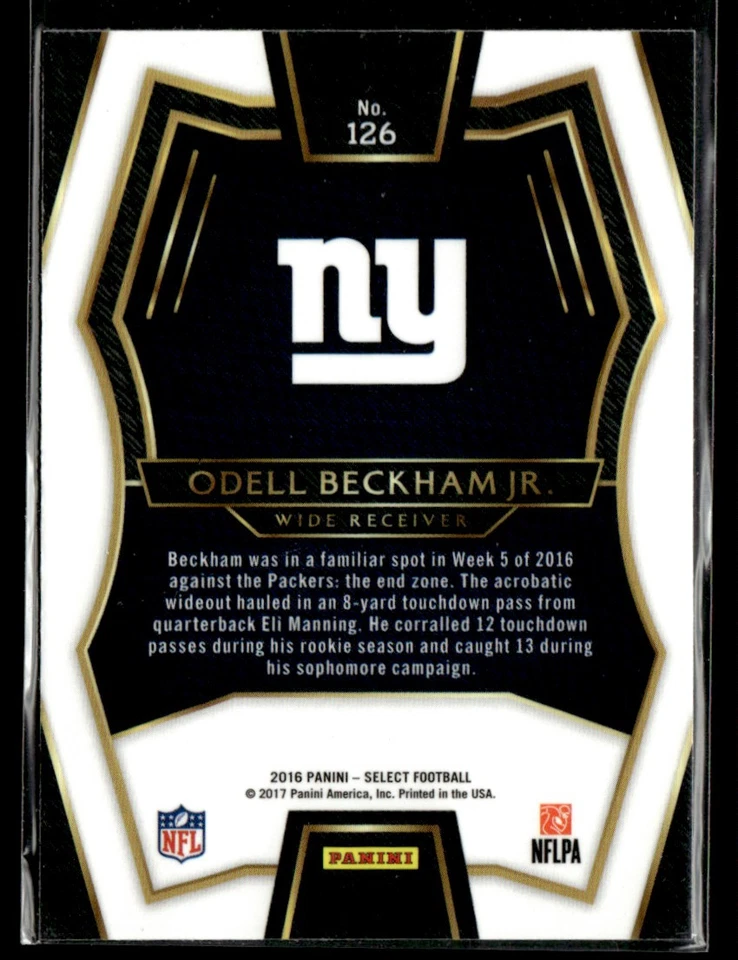 2016 Panini Select Tri-Color Prizm Odell Beckham Jr. #126 - Image 2 of 2