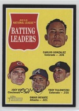 2011 Topps Heritage Chrome Retail Black Border Joey Votto Omar Infante #C12 n1u