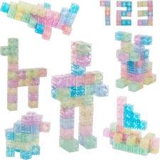 48PCS Pastel Translucent DigitBlocks Magnetic Building Blocks Kids Montessori