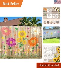 12Pcs Large Sunflower Flower Stencils for Painting on Wood Fence, 14 Inch