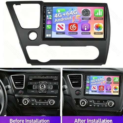 Android 15 Car Stereo Radio For Honda Civic 2013-2017 BT Wifi Navi Apple CarPlay