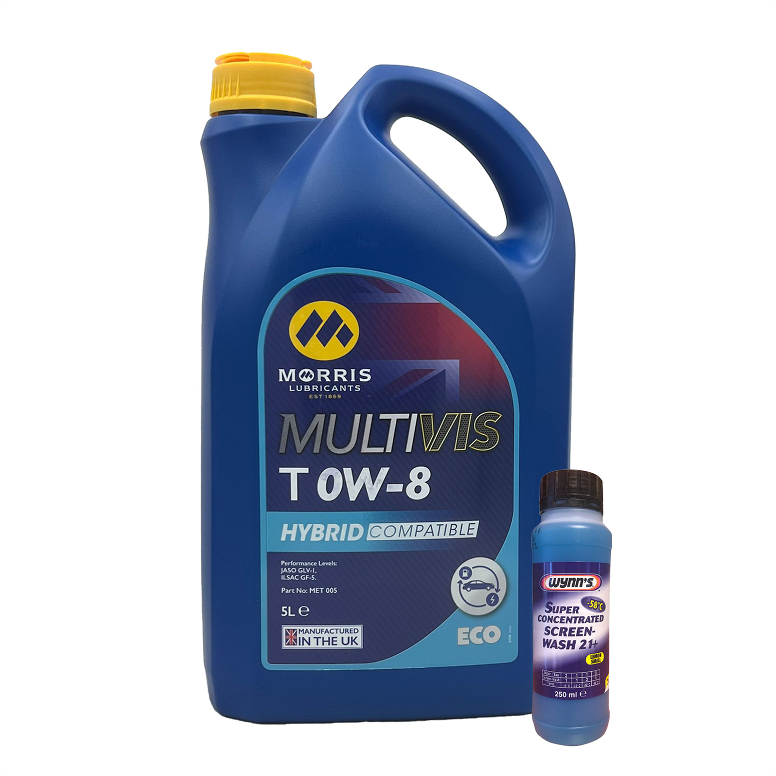 0W-8 Morris Multivis ECO T Fully Synthetic Engine Oil API SN 5L + Screen Wash