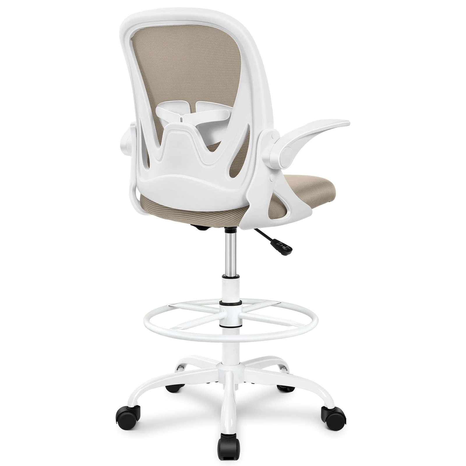 Drafting Chair Tall Office Chair with Flip-up Armrests Executive Ergonomic Co...