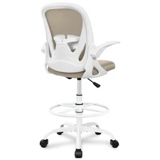 Drafting Chair Tall Office Chair with Flip-up Armrests Executive Ergonomic Co...