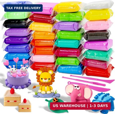 MuseLuxe Air Dry Clay - 32 Colors Modeling Clay Kit with 3 Sculpting Tools,Safe