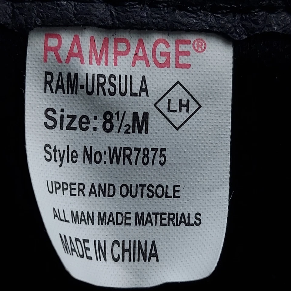 Botas de vestir de vinilo sexy Rampage "Ursula" hasta la rodilla, hebilla plateada, tacón de 3", para mujer Foto 2 de 4