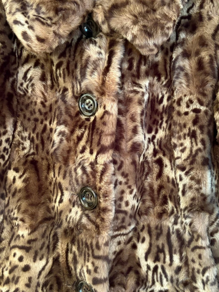 GALERÍA Mujer L Vintage Leopardo Guepardo Abrigo Chaqueta Años 90 Y2K Mob Esposa Glamour Foto 3 de 4